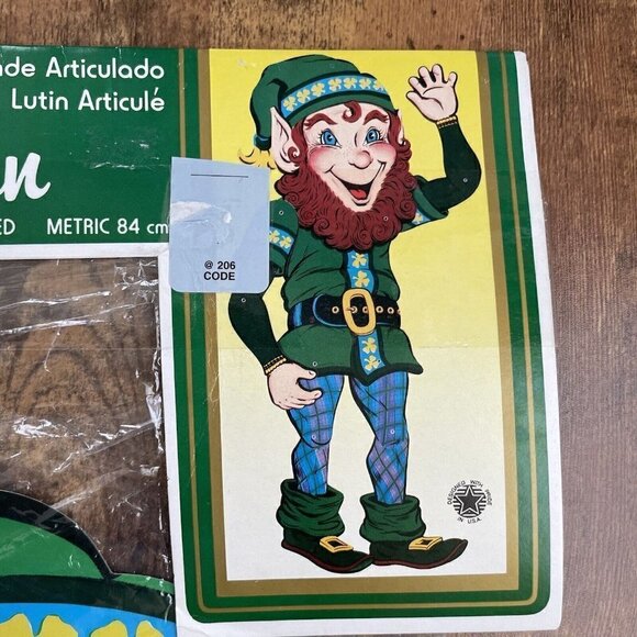 Vintage 1970 Beistle Die Cut 33" Jointed Leprechaun St Patricks Day Wall Decor - Picture 5 of 10